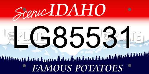 LG85531 Idaho License Plate