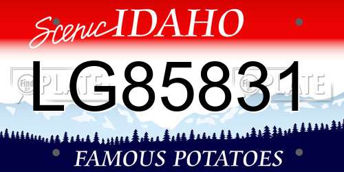 LG85831 Idaho License Plate