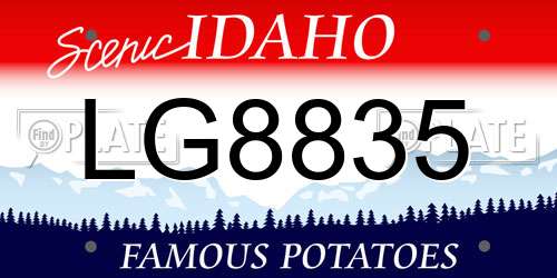 LG8835 Idaho License Plate