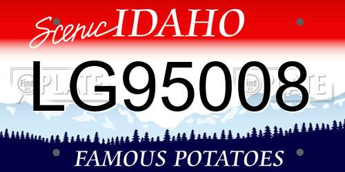LG95008 Idaho License Plate