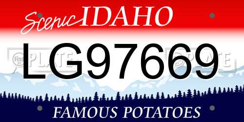 LG97669 Idaho License Plate