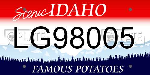 LG98005 Idaho License Plate