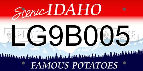 LG9B005 Idaho License Plate