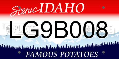 LG9B008 Idaho License Plate