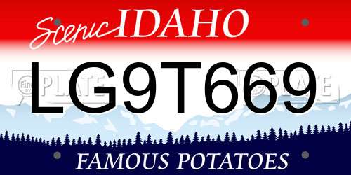 LG9T669 Idaho License Plate
