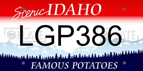 LGP386 Idaho License Plate