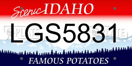 LGS5831 Idaho License Plate