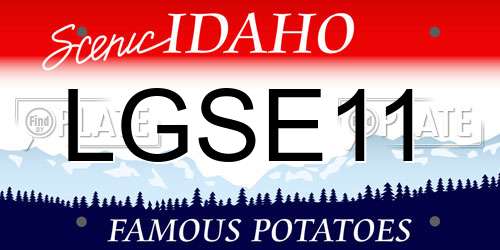 LGSE11 Idaho License Plate