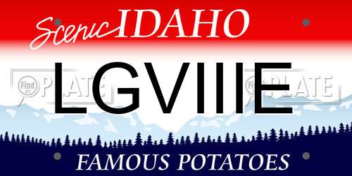 LGVIIIE Idaho License Plate