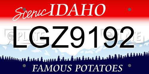 LGZ9192 Idaho License Plate