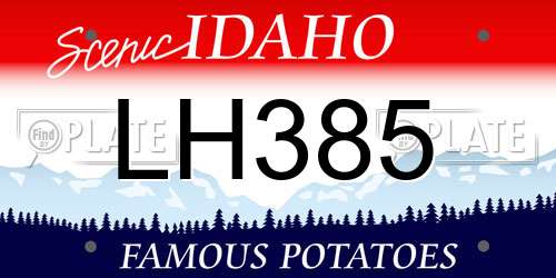LH385 Idaho License Plate