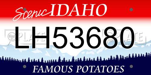 LH53680 Idaho License Plate
