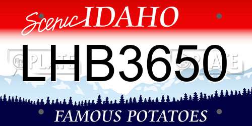 LHB3650 Idaho License Plate