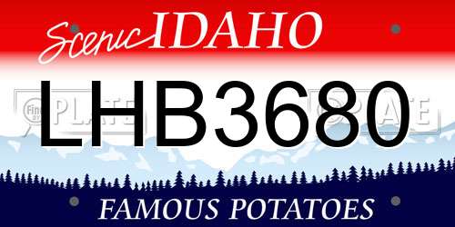 LHB3680 Idaho License Plate