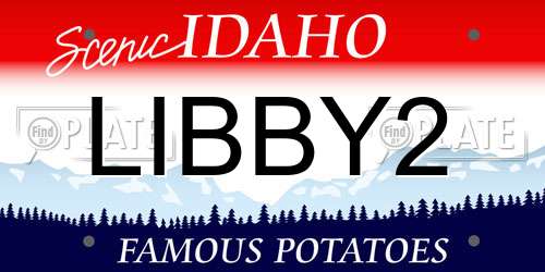LIBBY2 Idaho License Plate