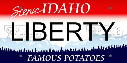 LIBERTY Idaho License Plate