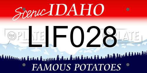LIF028 Idaho License Plate