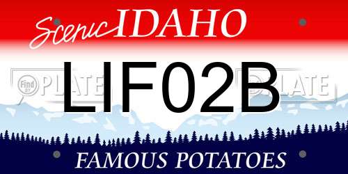 LIF02B Idaho License Plate