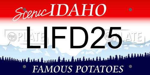 LIFD25 Idaho License Plate
