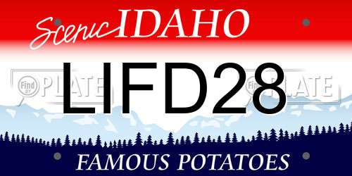 LIFD28 Idaho License Plate