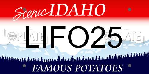 LIFO25 Idaho License Plate