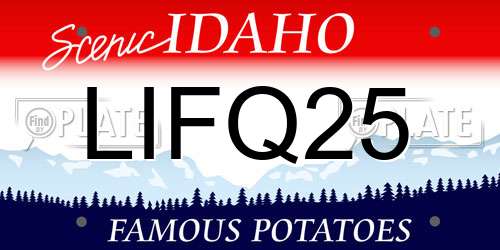 LIFQ25 Idaho License Plate