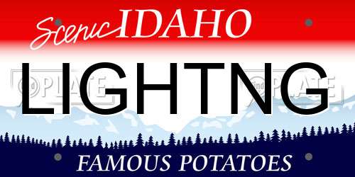 LIGHTNG Idaho License Plate