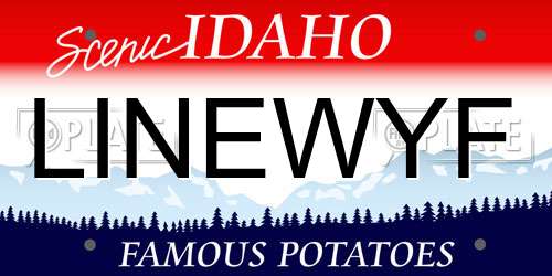 LINEWYF Idaho License Plate