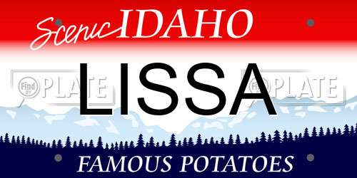 LISSA Idaho License Plate
