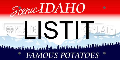 LISTIT Idaho License Plate