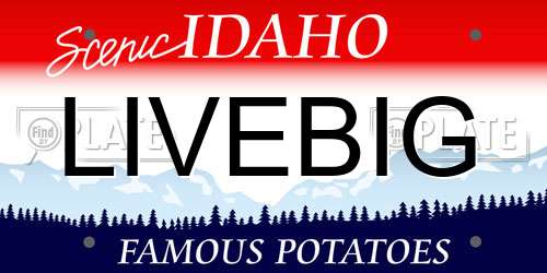 LIVEBIG Idaho License Plate