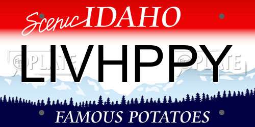LIVHPPY Idaho License Plate