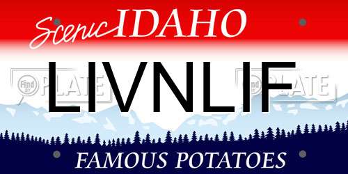 LIVNLIF Idaho License Plate