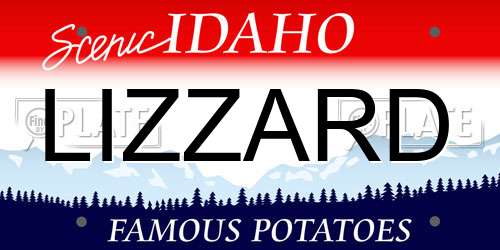 LIZZARD Idaho License Plate