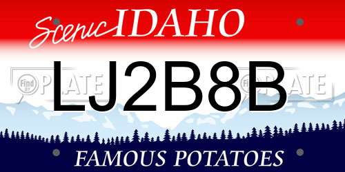 LJ2B8B Idaho License Plate