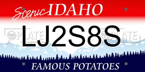 LJ2S8S Idaho License Plate