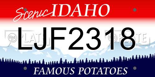 LJF2318 Idaho License Plate