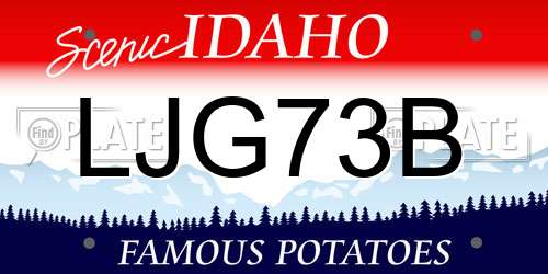 LJG73B Idaho License Plate