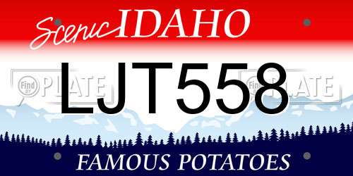 LJT558 Idaho License Plate