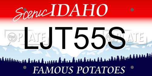 LJT55S Idaho License Plate