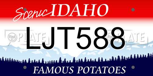 LJT588 Idaho License Plate