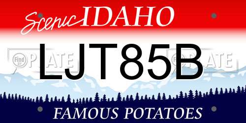 LJT85B Idaho License Plate