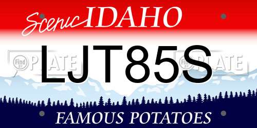 LJT85S Idaho License Plate