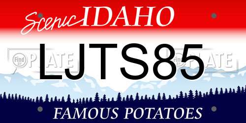LJTS85 Idaho License Plate