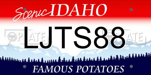 LJTS88 Idaho License Plate