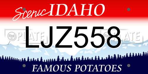 LJZ558 Idaho License Plate