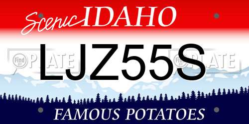 LJZ55S Idaho License Plate