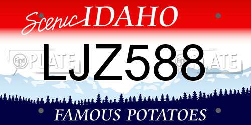 LJZ588 Idaho License Plate