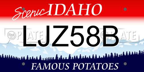 LJZ58B Idaho License Plate