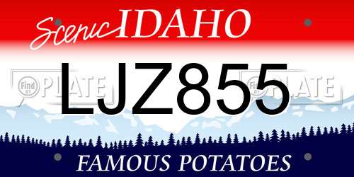 LJZ855 Idaho License Plate